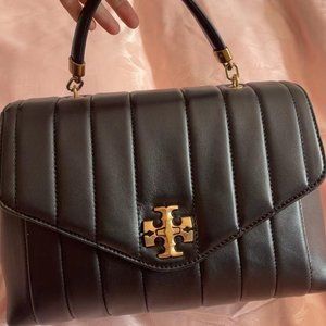 New Tory Burch Black Kira Quilted Large Satchel